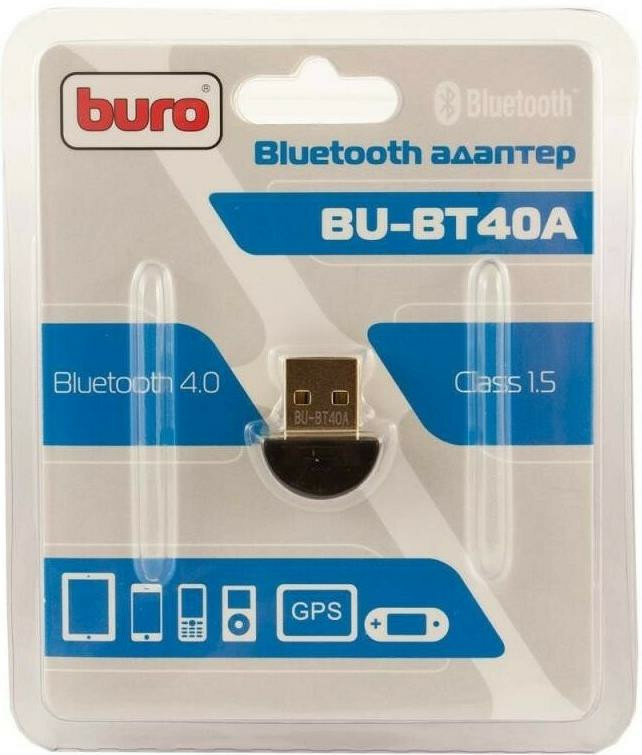 (BURO Адаптер USB BU-BT40A BT4.0+EDR class 1.5 20м черный)