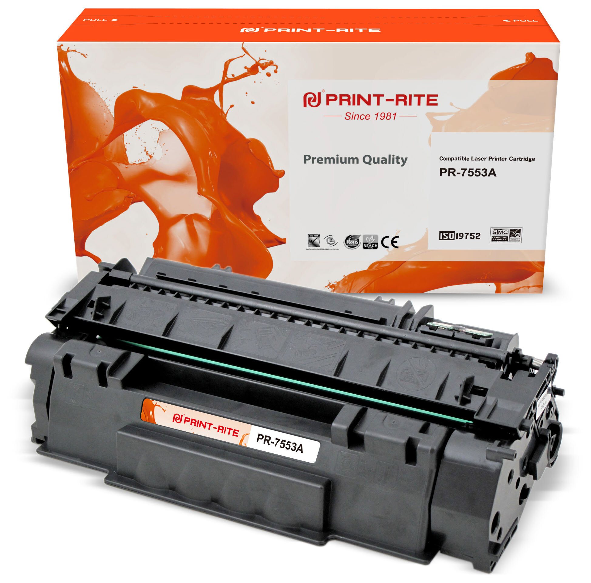 Картридж лазерный Print-Rite TFHA08BPU1J PR-7553A Q7553A черный (3000стр.) для HP P2014/P2015/M2727