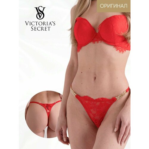 Комплект нижнего белья Victoria's Secret, размер 36B/L, красный