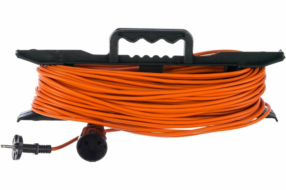 фото GLANZEN Удлинитель силовой на рамке штепс. гнездо ПВС 2*0.75 50 м арт. ER-50-001 00012316