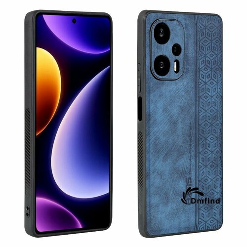 Кожаный чехол MyPads для Xiaomi Poco F5 5G / Xiaomi Redmi Note 12 Turbo синий смартфон xiaomi poco f5 12 256gb black