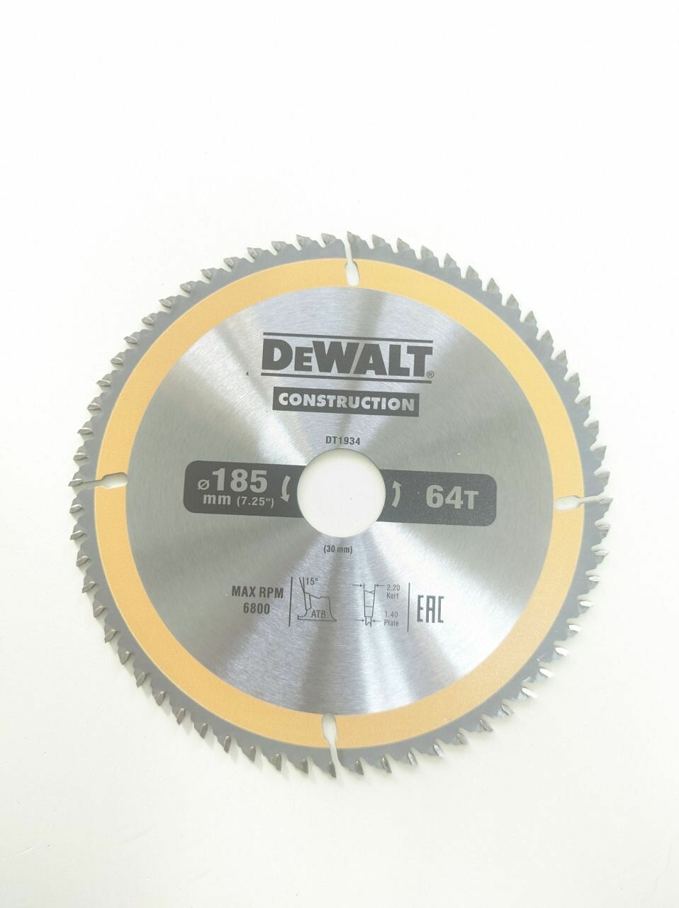 Пильный диск CONSTRUCT (185х30 мм; 64 ATB) DEWALT DT2106