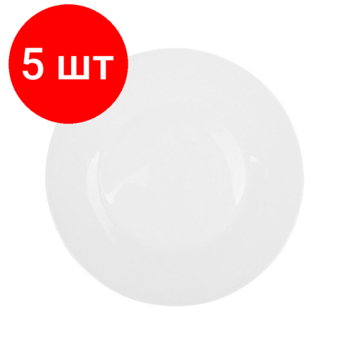 Комплект 5 штук, Тарелка Tvist Ivory, фарфор, мелкая, D200мм, белая, фк4002