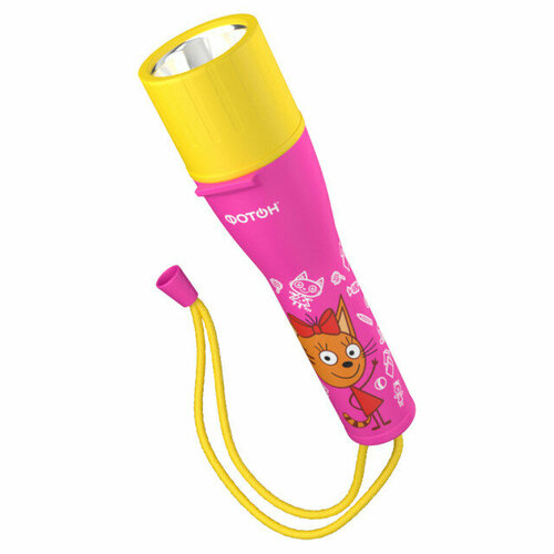 Фонарик светодиодный фотон три кота 05вт аа розовый 2277₽