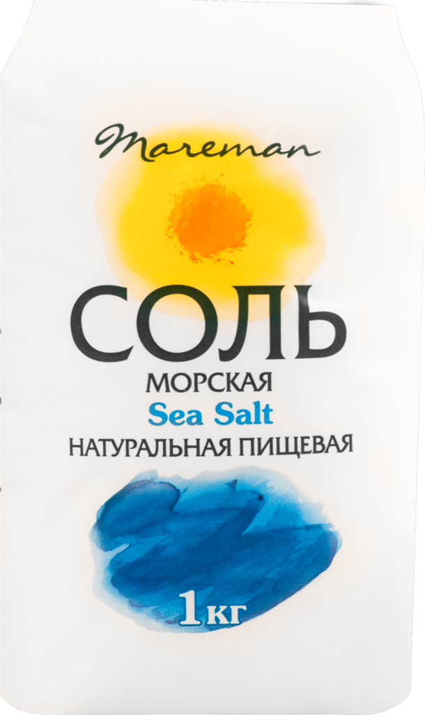 Соль морская MAREMAN поваренная садочная помол №1, 1кг