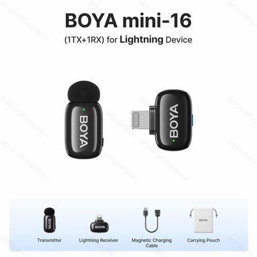 BOYA mini Беспроводной петличный микрофон 161TX-1RXLightning 308800₽