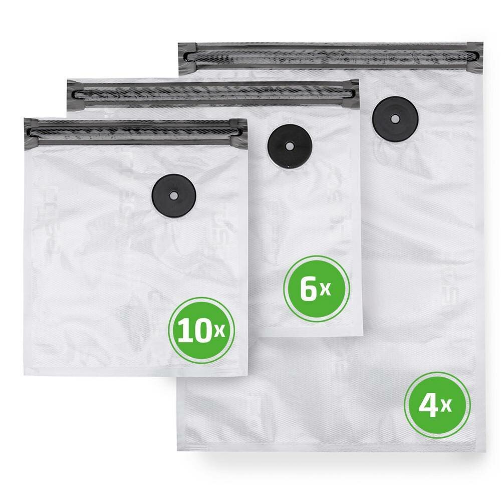 Пакеты вакуумные ЗИП CASO Vacu ZIP-Bags-Set 20*23-10, 26*23-6, 26*35-4, 150мкм