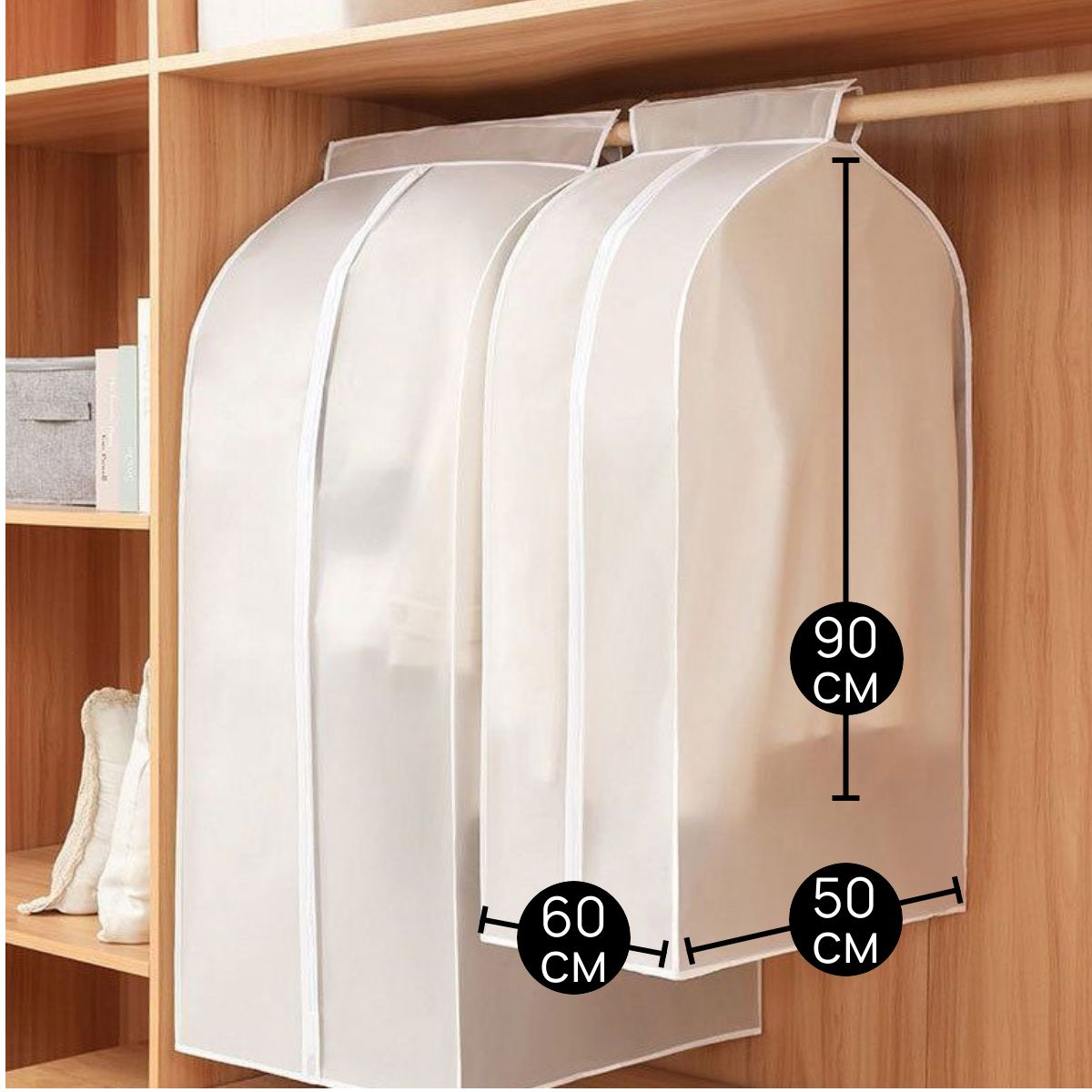Чехол на стойку для хранения одежды или в шкаф кофр для одежды большой 90*60*50