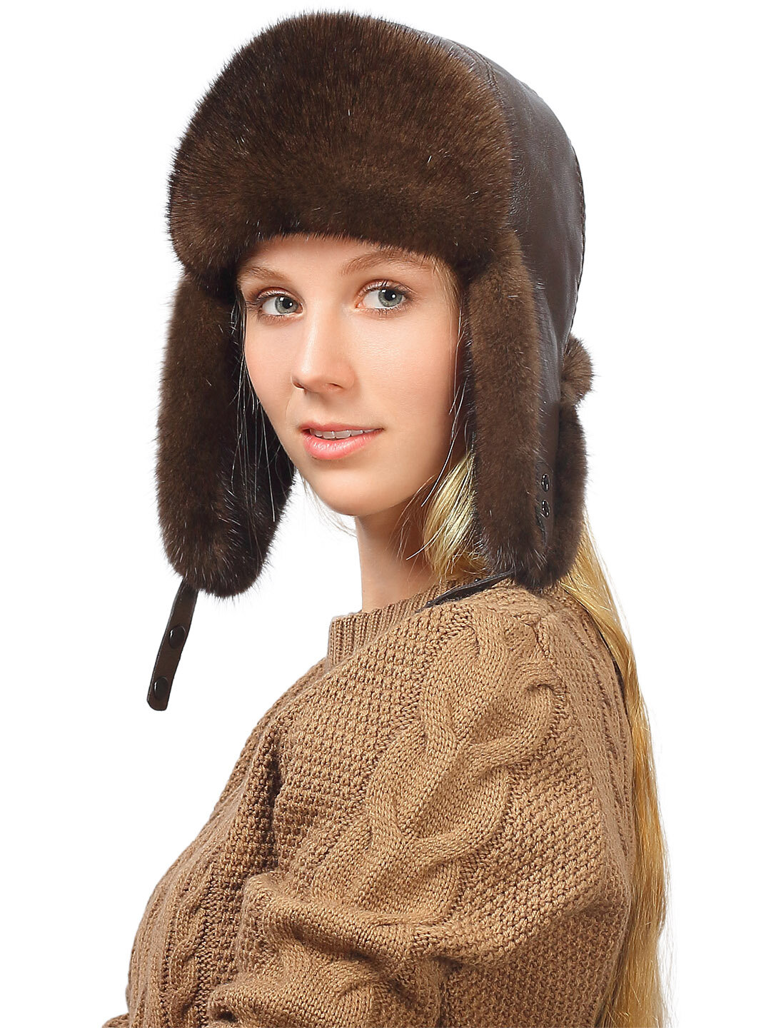 Шапка-ушанка для женщин