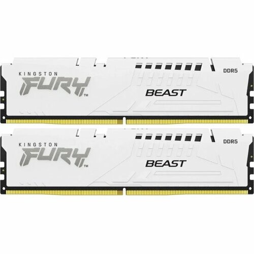 Оперативная память Kingston FURY Beast White XMP 64Gb 2x32Gb DDR5-6000 DIMM KF560C30BWK2-64 28140₽
