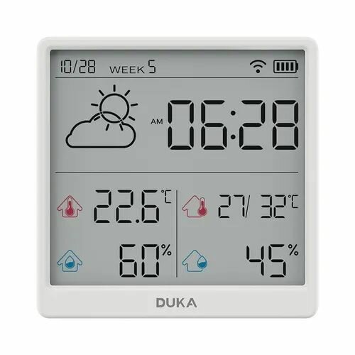 Датчик температуры и влажности термометр Xiaomi Atuman Duka TH3 Thermohygrometer / портативная беспроводная метеостанция / Термогигрометр