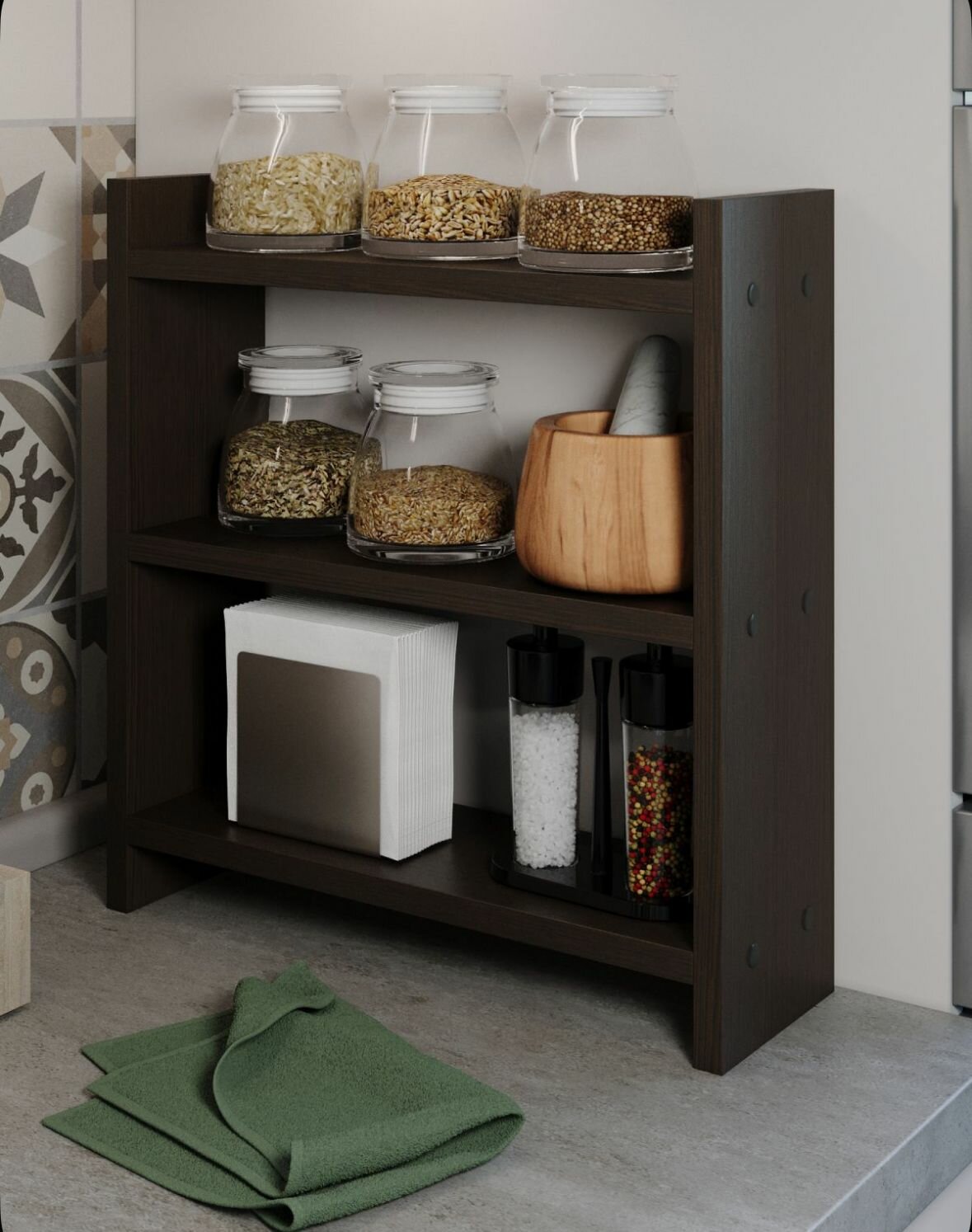 Полка настольная (подвесная) для специй книг учебников 40х40х12 см