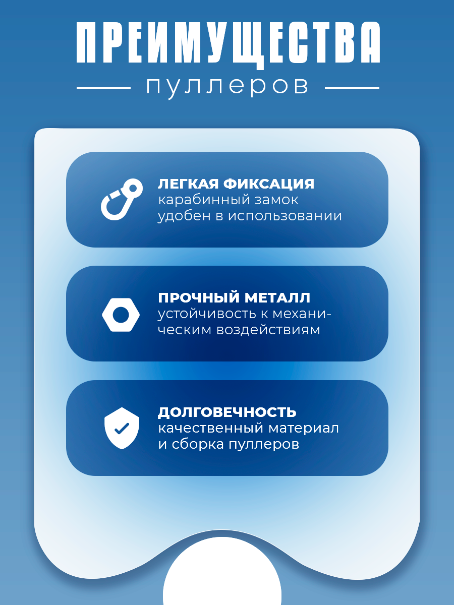 Пуллер для молнии "Бегунок", универсальный, металл, черный, 5 штук — фото 1