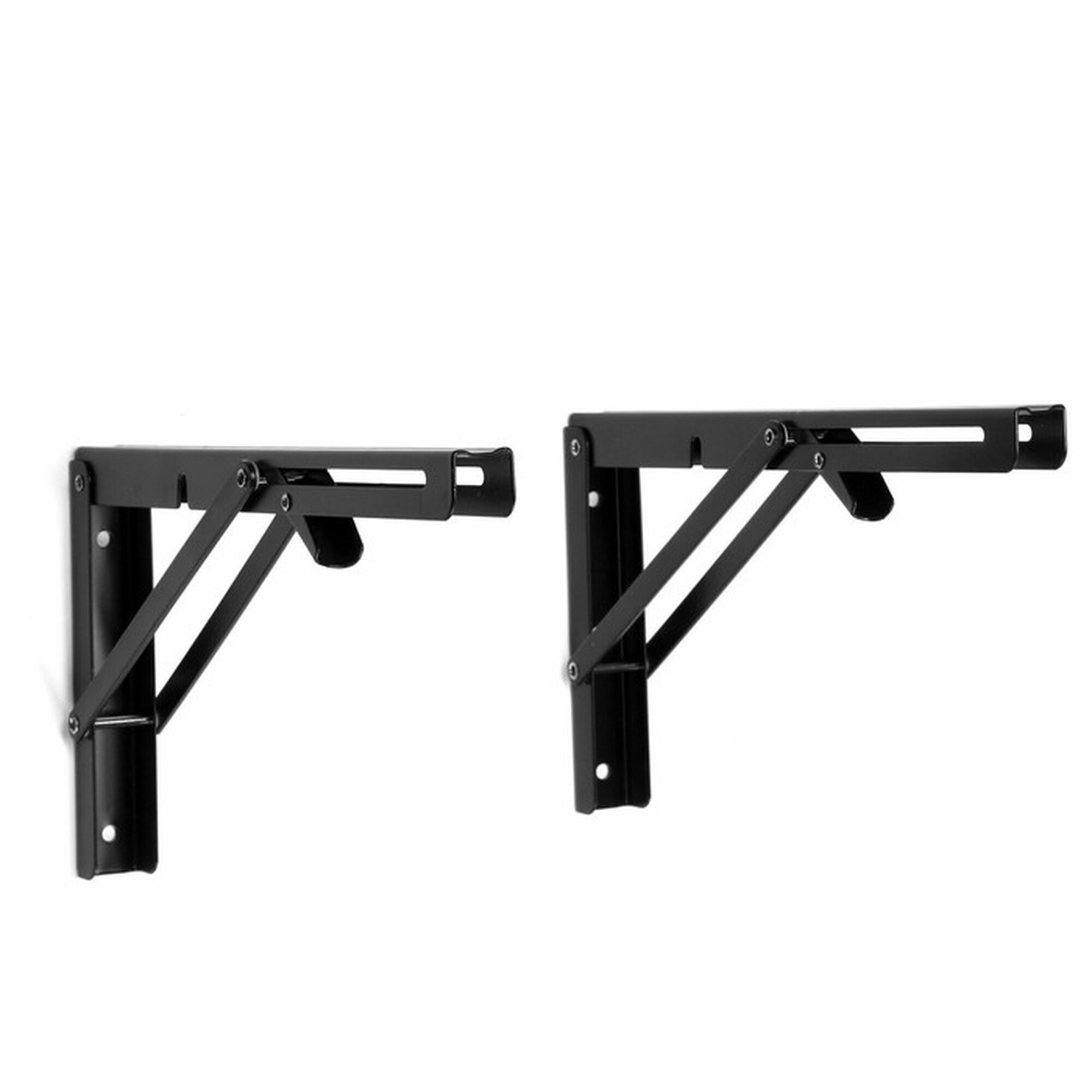 Кронштейн складной для столов и полок тундра, K001, 2 шт, длина 300 мм, сталь цвет черный