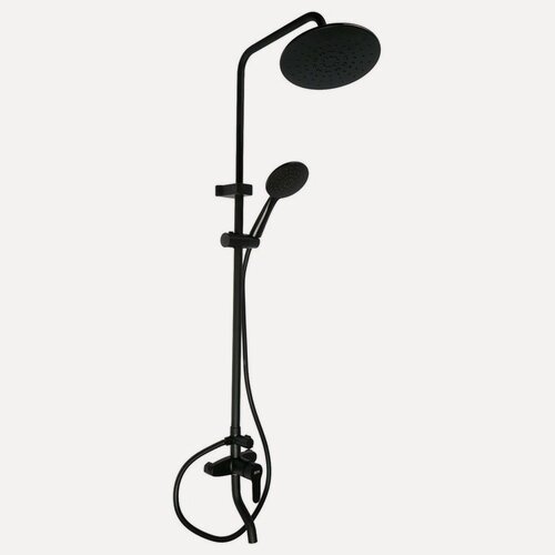 Изображение товара Душевая система ZEIN Z1015, тропическая и ручная лейка, шланг 150 см, черная