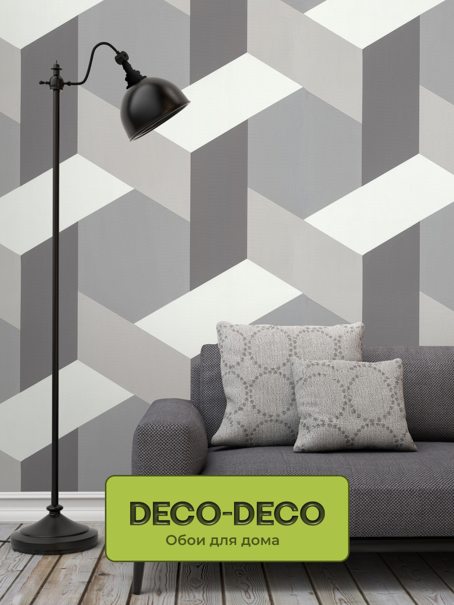 Обои флизелиновые виниловые Minimal 6048-11 Deco-Deco, ромбы, для спальни, гостиной, кухни, коридора, детской, метровые