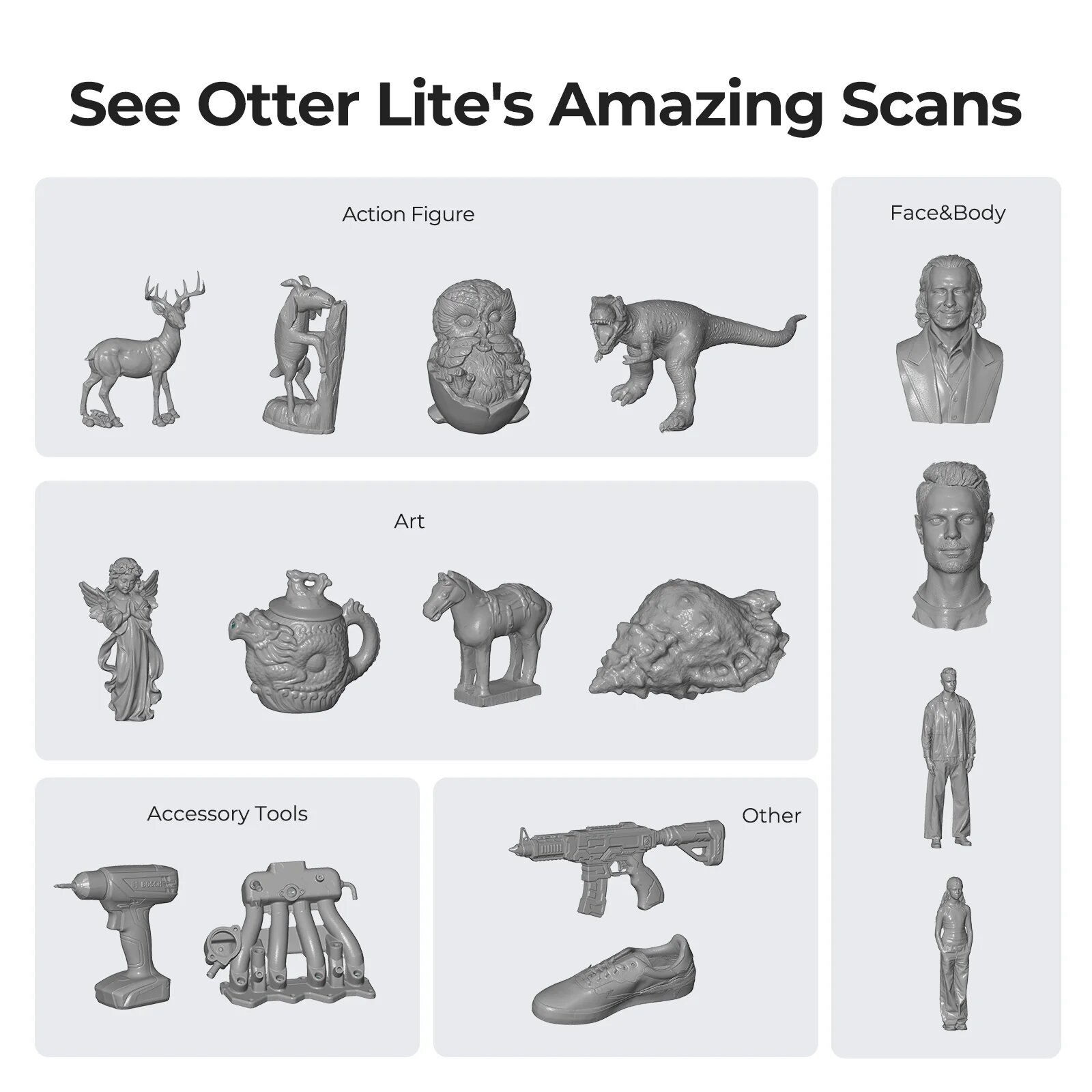 3D-сканер Creality Otter Lite 2025, 24-битный цветной скан, 0,05 мм, сверхточный, новая версия — фото 1