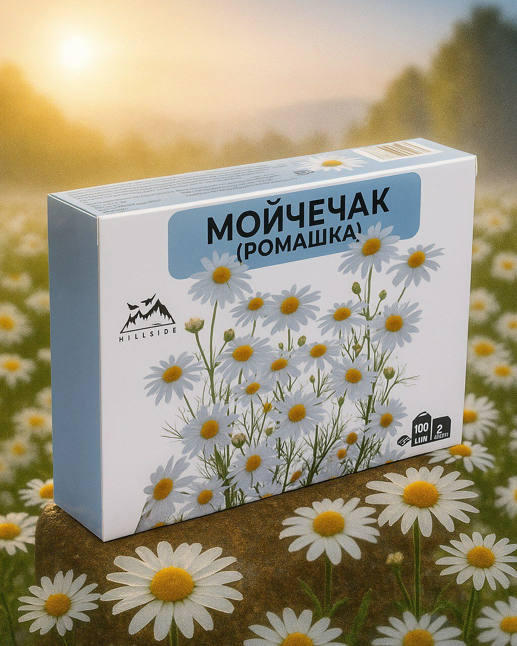 Ромашка. HILLSIDE, 100 фильтр-пакетов, без добавок, без ГМО, срок годности 2 года
