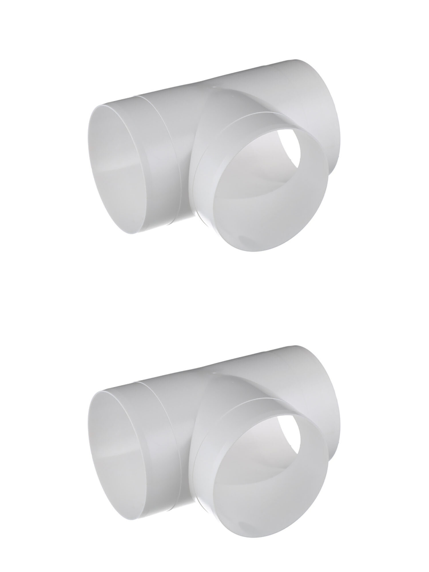 Тройник для круглых воздуховодов пластиковый d125 мм 90 град (2 шт.)