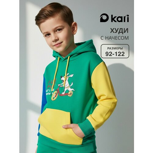 фото Худи kari kids весна-лето 2026, размер 5-6, желтый, синий, зеленый