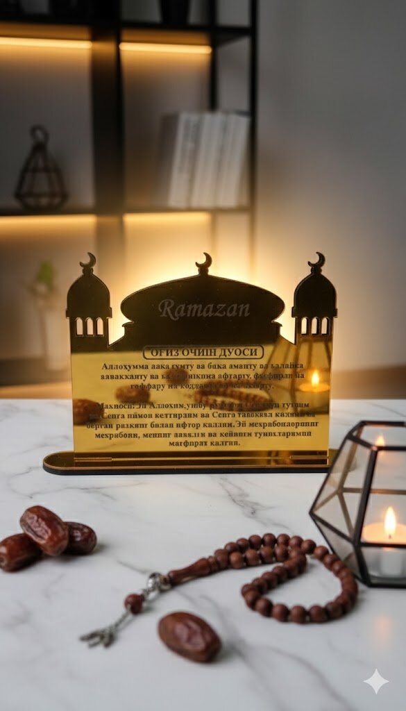 Акриловая табличка-декор «Дуа Рамадан» — Премиальное украшение вашего дома.