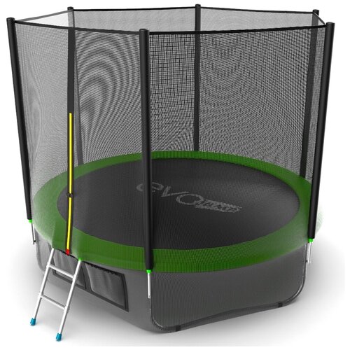 EVO JUMP External 10ft (Green) + Lower net. Батут с внешней сеткой и лестницей, диаметр 10ft (зеленый) + нижняя сеть