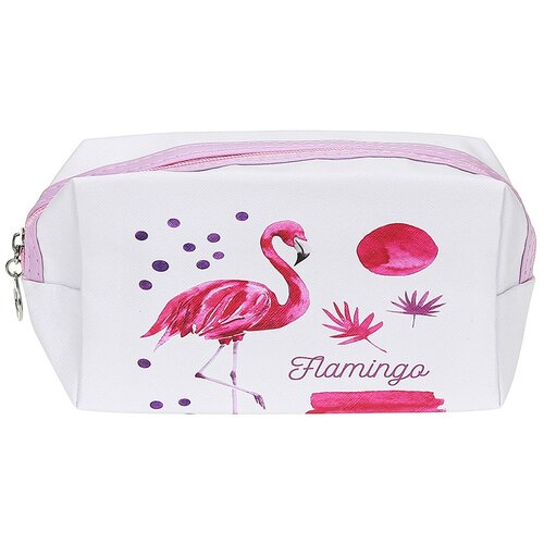 фото "модница" косметичка 18х7х10см, искуственная кожа, на молнии, фламинго 1 шт. в заказе mivis