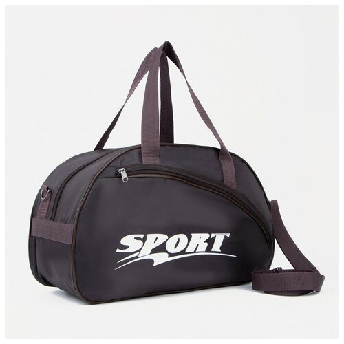 фото Сумка спортивная, отдел на молнии, наружный карман, длинный ремень, цвет коричневый amen