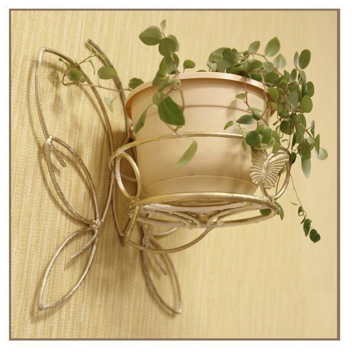 фото Настенное кашпо «Соло» бабочка 1 горшок № 3 белое