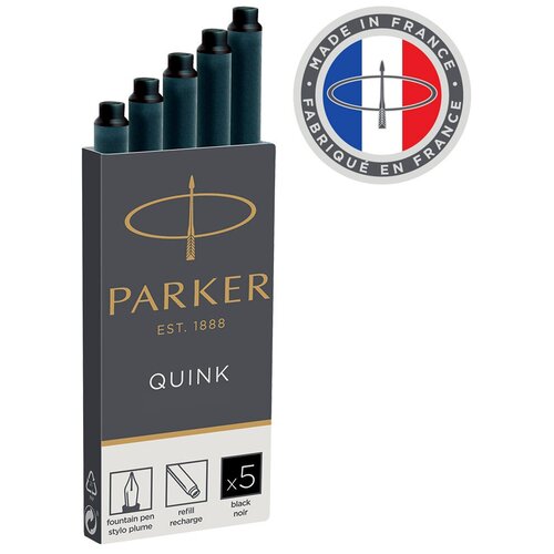 Картридж Parker Quink Ink Z11 1950382 черный чернила для ручек перьевых 5шт