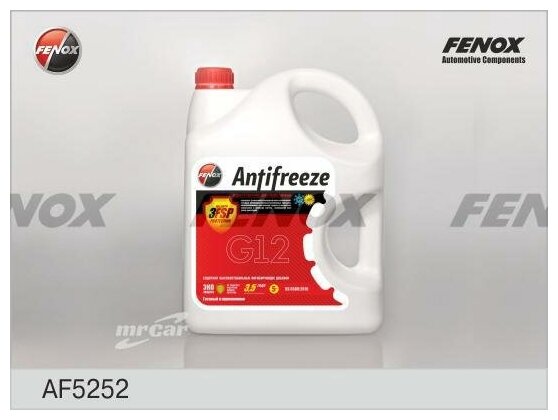FENOX AF5252 Антифриз 5 кг., готовый/красный/G12