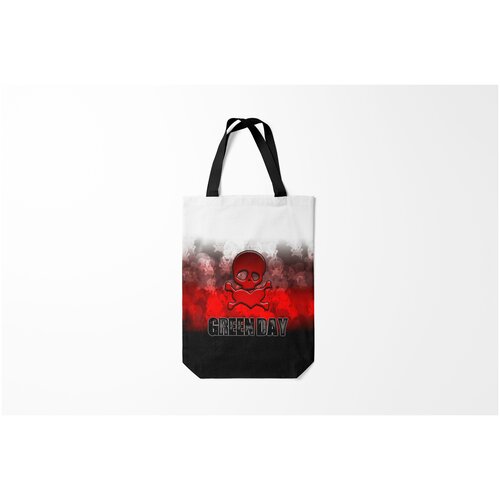 фото Сумка-шоппер / 31х42 см / рок / green day череп и сердце burnettie