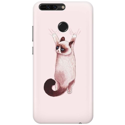 фото Силиконовый чехол на honor 8 pro / хонор 8 про с принтом "недовольный кот" gosso