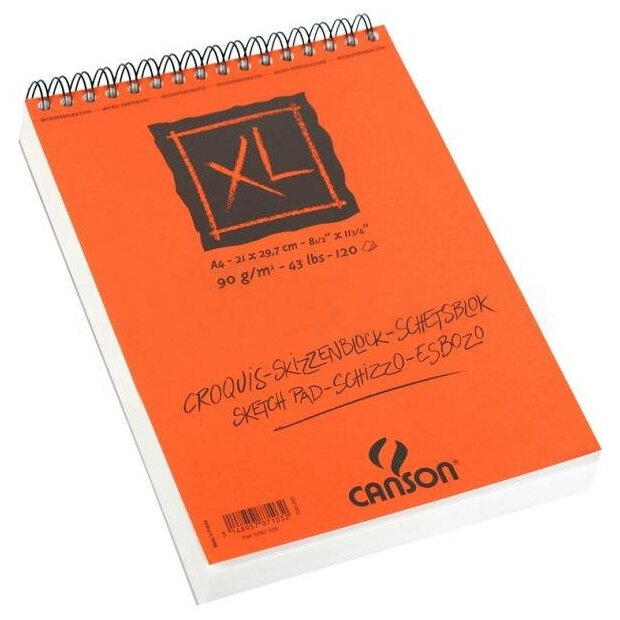 Canson Альбом XL для графики, 90гр/м, Слоновая кость, 21х29.7см, 120л