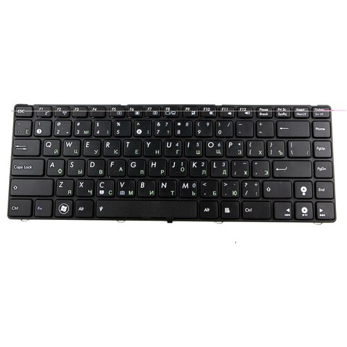 Клавиатура для Asus A42JY, русская, черная с черной рамкой