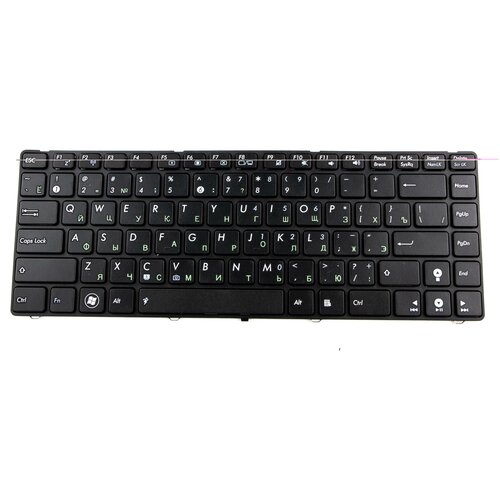 Клавиатура для ноутбука Asus K42Jr, русская, черная с черной рамкой