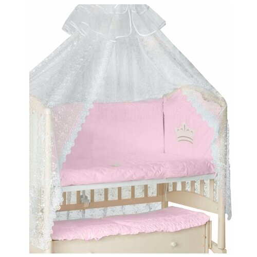 Комплект в кроватку Мой Ангелок 7 предметов Лунный друг, (розовый) комплект в детскую кроватку 13 предметов