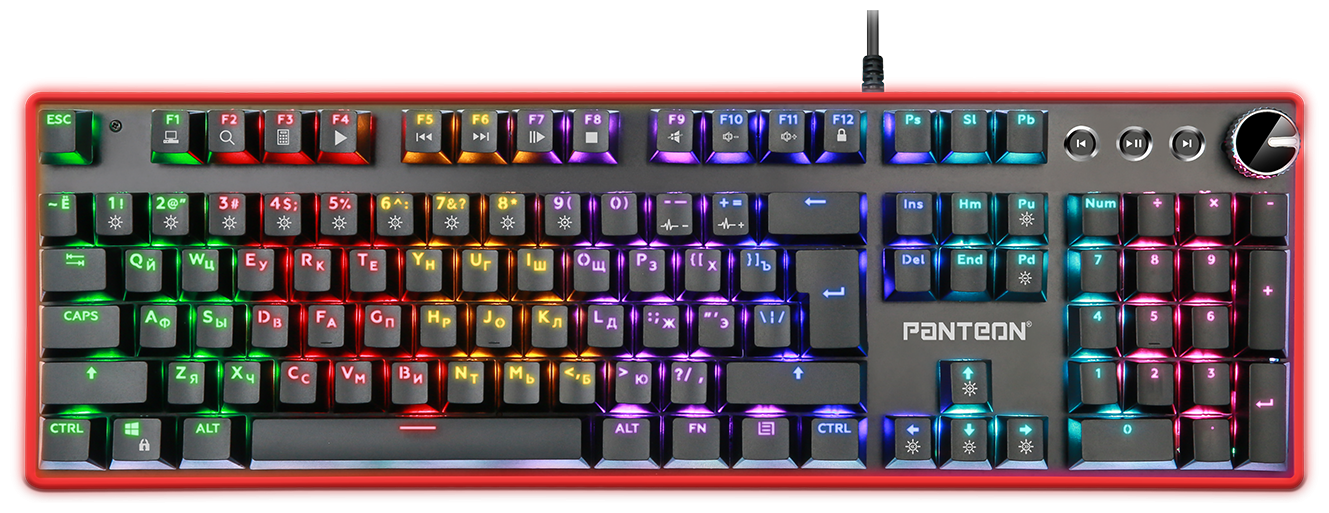 Механическая игровая клавиатура с двухзонной LED-подсветкой Jetaccess Panteon T9 черная
