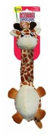 Игрушка для собак KONG Danglers Жираф с шуршащей шеей (RD12E), белый/бежевый - фотография № 7