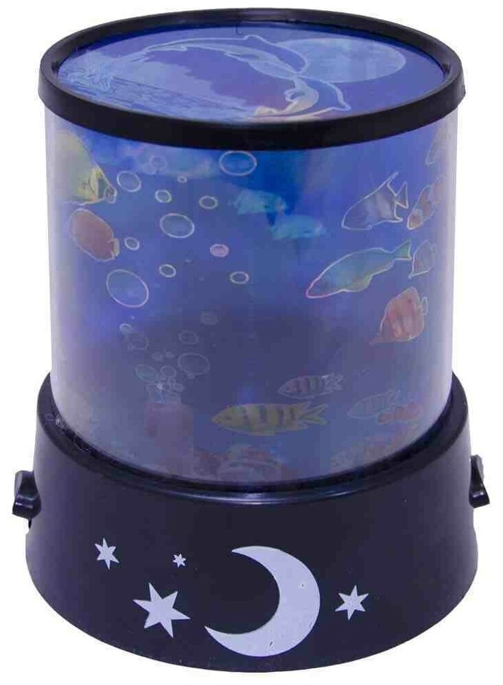 фото Светодиодный Ночник-проектор 3 в 1 Apeyron S1204. Цвет свечения 3000К+ синий, зеленый, красный, питание от 3 батареек АА, размер 107х107х116 мм