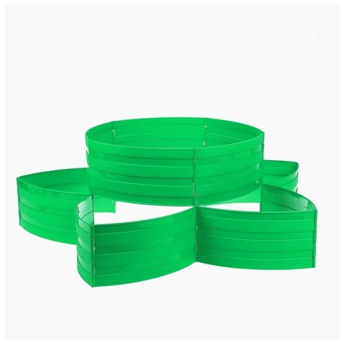 Клумба пластиковая, 15 × 540 см, 18 секций, зелёная, «Конструктор»./В упаковке: 1