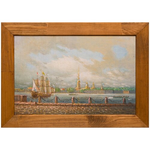 фото Картина маслом "петропавловка. вечер" якубалиев русская живопись