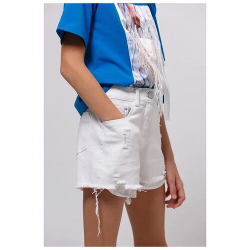 фото Шорты джинсовые colabear, размер 146 см, белый, 185344