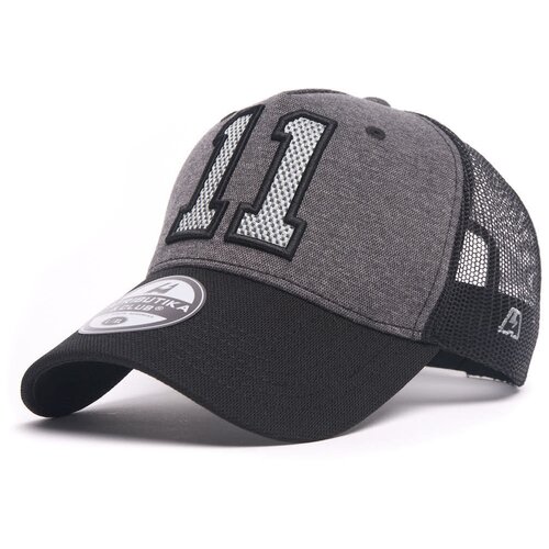 фото Бейсболка мужская с сеткой кхл с номером 11 atributika & club, кепка серая с цифрой "один" атрибутика и клуб