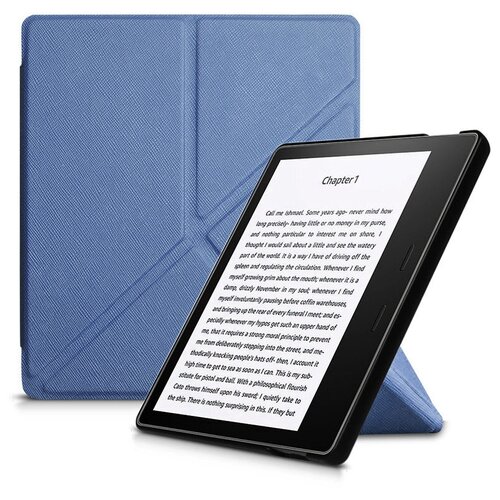 фото Чехол-обложка футляр mypads для amazon kindle oasis 2 (2017) 3g из качественной эко-кожи тонкий с магнитной застежкой синий