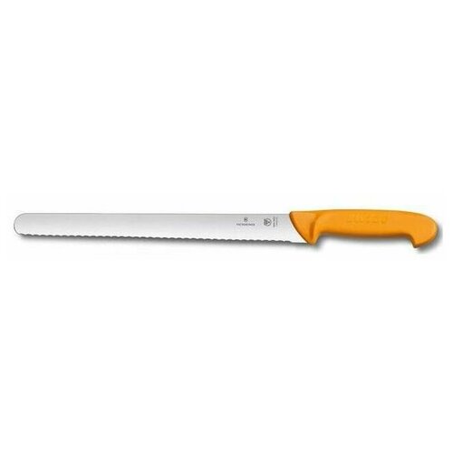 Нож кухонный Victorinox Swibo (5.8443.35) стальной универсальный лезвие 350мм серрейторная заточка желтый