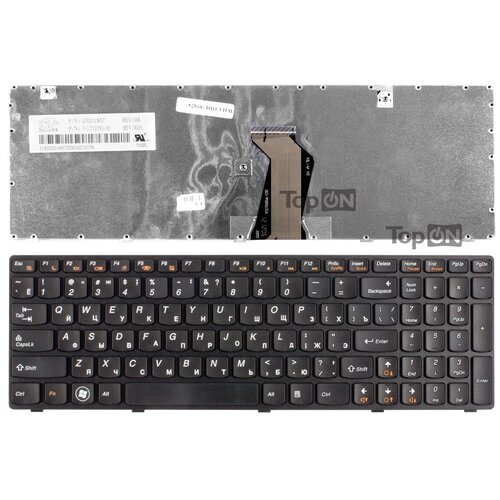 Клавиатура для ноутбука Lenovo Ideapad G580 G585 N580 P585 V580 Series Плоский Enter Черная с черной рамкой PN AELZ3700060 670₽