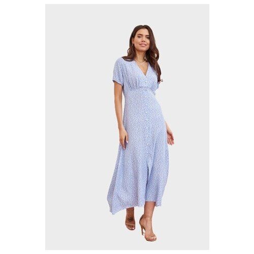 фото Icontemporary/платье миди на пуговицах голубое