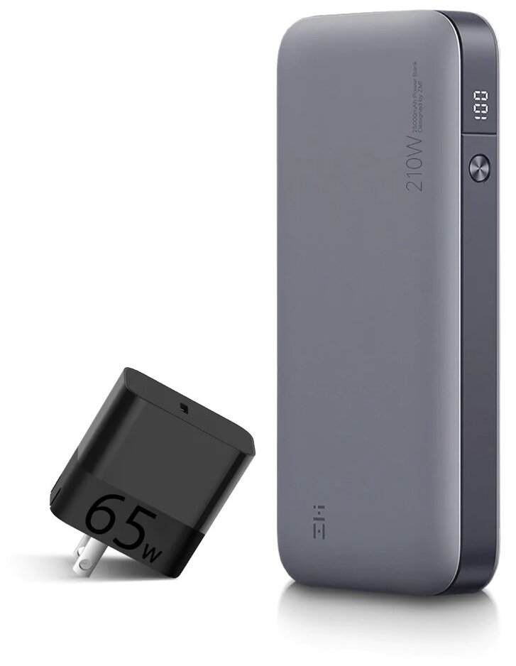 Внешний аккумулятор Zmi Power Bank PowerPack No. 20 25000 mAh 210W Type-C Quick Charge 3.0 PD 3A QB826G , серый