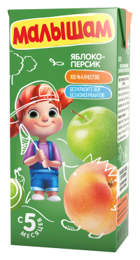 Нектар ФрутоНяня Малышам яблоко-персик 0.33л с 5месяцев, 27 шт - фотография № 1